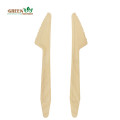 Cubiertos de madera desechables de 165 mm con mango elevado | Cuchillo de Madera Natural Biodegradable| Cuchillos compostables ecológicos