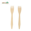 Cubiertos de madera desechables de 185 mm | Tenedor de madera biodegradable natural con mango elevado | Tenedor compostable ecológico
