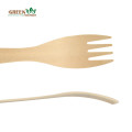 Cubiertos de madera desechables de 185 mm | Tenedor de madera biodegradable natural con mango elevado | Tenedor compostable ecológico