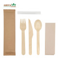 Birch Material Disposable Wooden Cutlery set For Food Catering | Wooden Tableware set