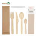 Birch Material Disposable Wooden Cutlery set For Food Catering | Wooden Tableware set