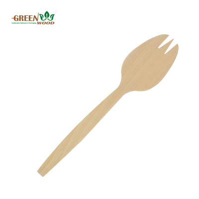 147mm Disposable Wooden Cutlery| Eco-friendly Compostable Natural Biodegradable Wooden Spork