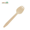 Cubiertos de madera desechables de 165 mm | Spork de madera biodegradable natural compostable ecológico