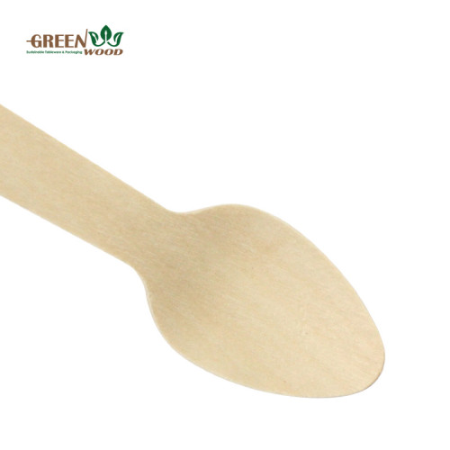 Petite cuillère en bois jetable de 110 mm | Cuillère à crème glacée biodégradable respectueuse de l'environnement