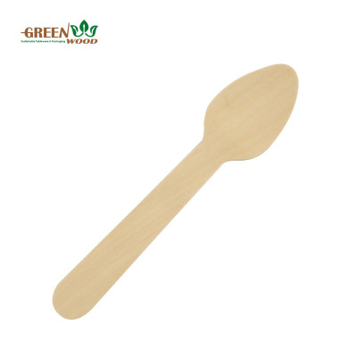 110mm Small Disposable Wooden Spoon | Environmentally Friendly Biodegradable Ice Cream Spoon
