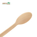 Cuchara de madera desechable redonda pequeña de 100 mm | Cuchara de helado biodegradable respetuosa con el medio ambiente