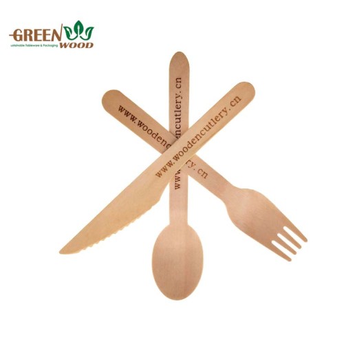餐厅用桦木材质一次性木制餐具套装 | 木质刀叉勺套装