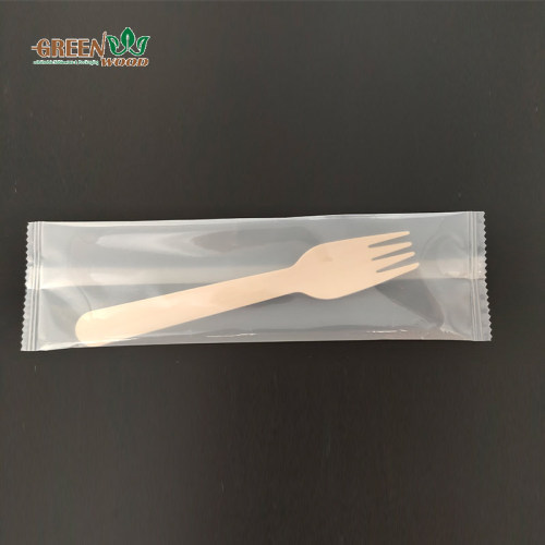 100% Biodegradable Transparent and Visible Wooden Cutlery Wrapped in Eco-friendly Bio film