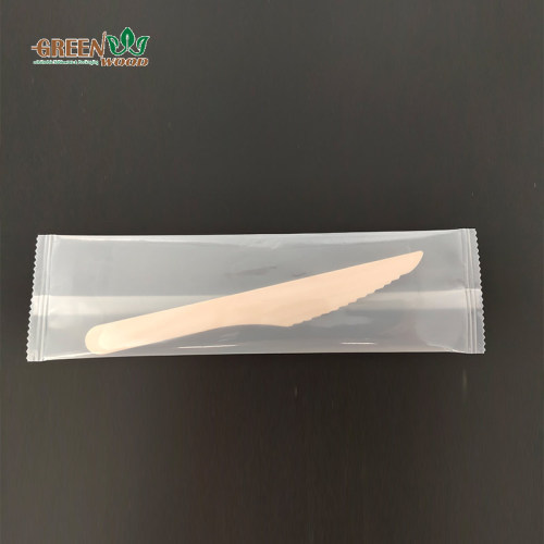 100% Biodegradable Transparent and Visible Wooden Cutlery Wrapped in Eco-friendly Bio film