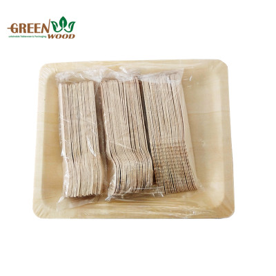 100% Natural Compostable Disposable Wooden Cutlery and Plates