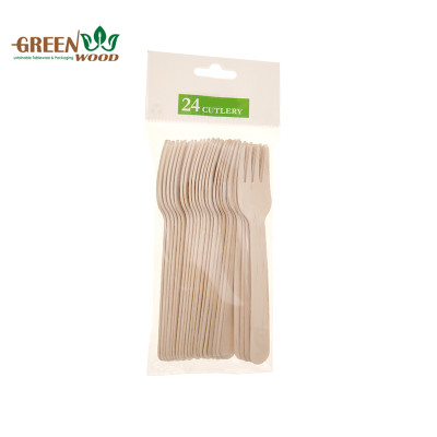 Eco-Friendly Disposable Wooden Cutlery with OPP Retail Bag