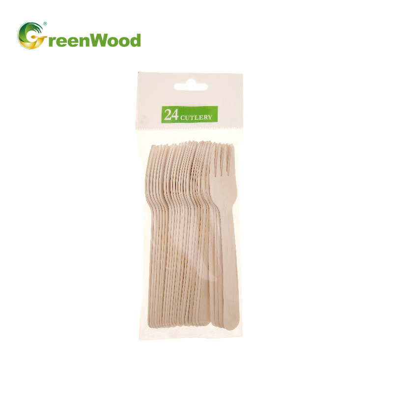 Bamboo Tableware,Eco-Friendly Disposable Bamboo Cutlery with OPP Retail Bag With Hanger