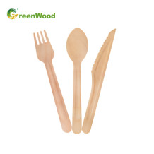Eco-Friendly Disposable Wooden Cutlery Set with Raised Handle-160mm Wooden Tableware