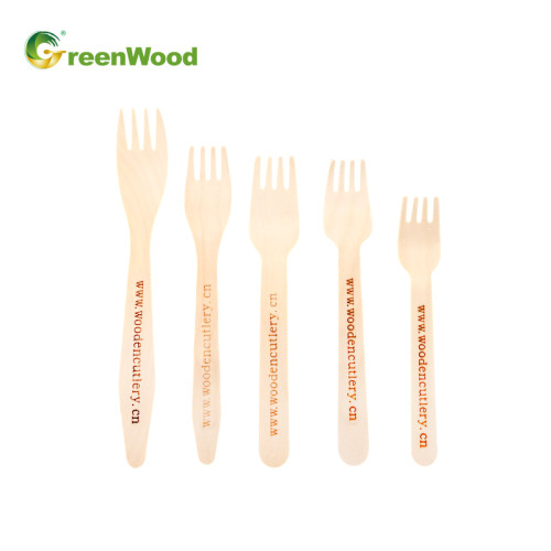 Birch Fork Eco-Friendly Biodegradable Disposable Wooden Fork Customized LOGO Fork Private Label