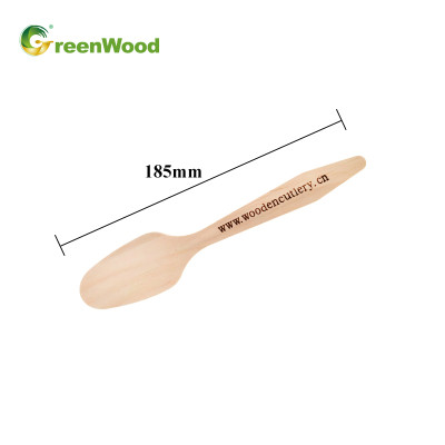 Eco-Friendly Biodegradable Disposable Wooden Spoon Customized Birch Spoon Private Label
