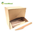 Disposable Wooden Cutlery In Paper Box Used At The Party