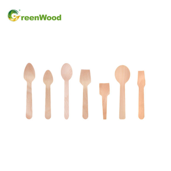 Birch Material Ice Cream Spoon | Biodegradable Disposable Small Wooden Spoon For Ice Cream/Tea/Coffee Spoon Wholesale