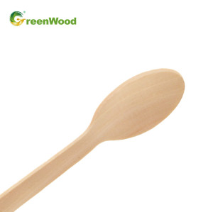 100mm Small Round Wooden Ice Cream Spoon Biodegradable Disposable Wooden Dessert Spoon Environmentally Friendly Spoon