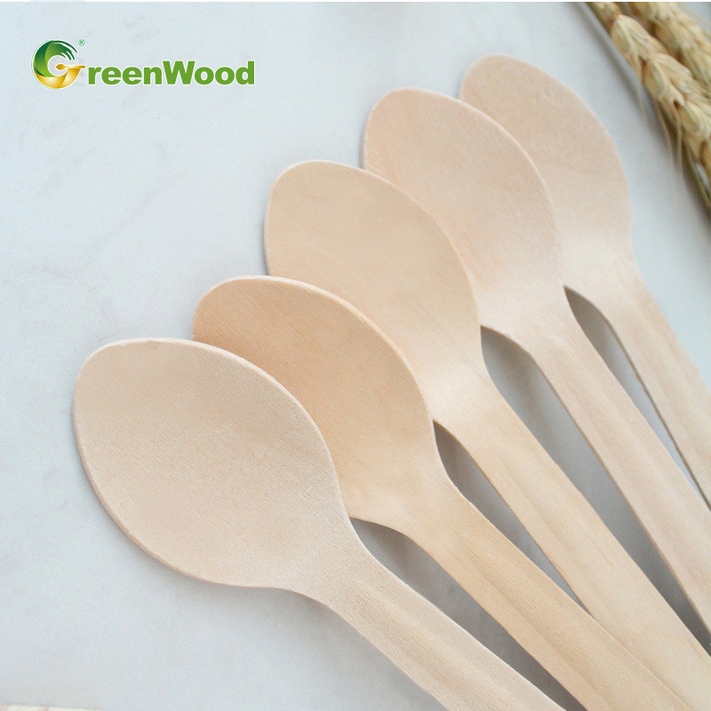 160mm Wooden Spoon,Biodegradable Disposable Wooden Spoon,Wooden Spoon with Raised Handle,Eco-Friendly Birch Spoon,Birch Spoon