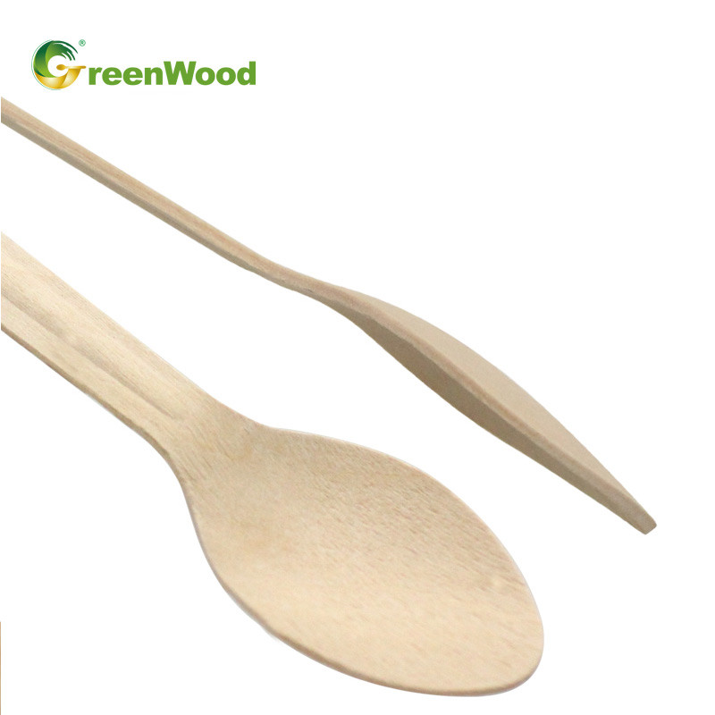 160mm Wooden Spoon,Biodegradable Disposable Wooden Spoon,Wooden Spoon with Raised Handle,Eco-Friendly Birch Spoon,Birch Spoon