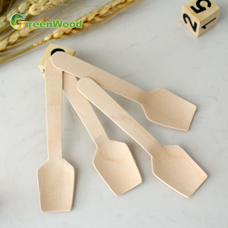 Wooden Ice Cream Spoon,95mm Small Ice Cream Wooden Spoon,Eco-Friendly Biodegradable Disposable Ice Cream Spoon,Ice Cream Spoon Wholesale