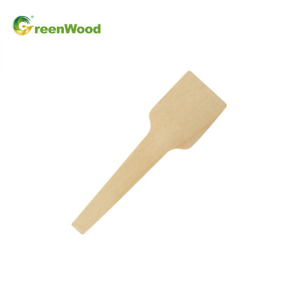 Colher de Sorvete Descartável Pequena de 70mm | Colher de madeira biodegradável e ecológica no atacado