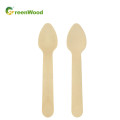 Cuchara de madera desechable pequeña de 96 mm | Venta al por mayor de cuchara de helado de madera biodegradable respetuosa con el medio ambiente