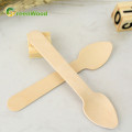 Cuchara de madera desechable pequeña de 96 mm | Venta al por mayor de cuchara de helado de madera biodegradable respetuosa con el medio ambiente