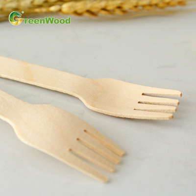 140mm Birch Fork Disposable Eco-friendly Compostable Fork Wooden Cutlery Natural Biodegradable