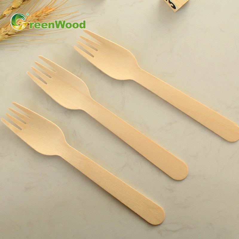 160mm Disposable Wooden Fork,Natural Biodegradable Wooden Fork,Eco-friendly Compostable Wooden Fork,Birch Cutlery,Wooden Fork Customized Logo,Wooden Fork Private Label 