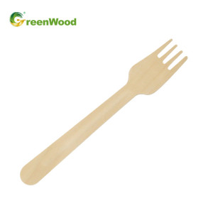 160mm Disposable Wooden Fork | Natural Biodegradable Wooden Fork With Raised Handle | Eco-friendly Compostable Fork Wholesale