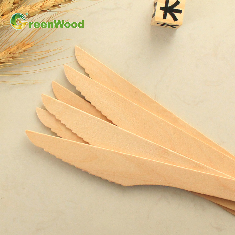 160mm Disposable Wooden Knife | Natural Biodegradable Wooden Knife | Eco-friendly Compostable Knives