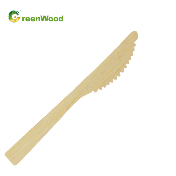 Cuchillo desechable de bambú para llevar - 170 mm | Cubiertos de bambú Fabricante de China para la venta al por mayor