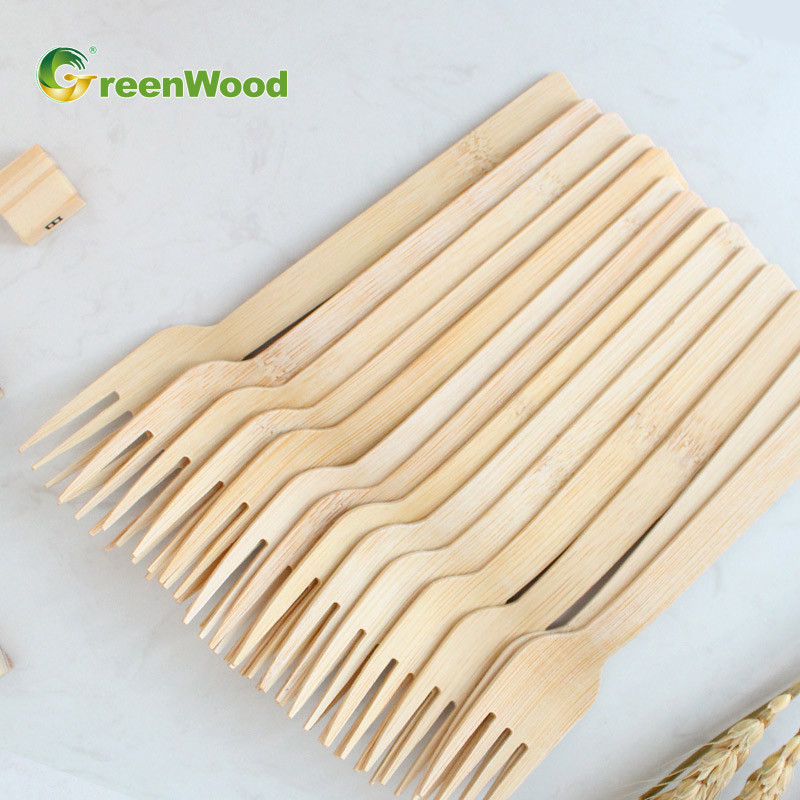 170mm Disposable Bamboo Cutlery Spoon Knife Fork Set for Take-out Bamboo Tableware Kits