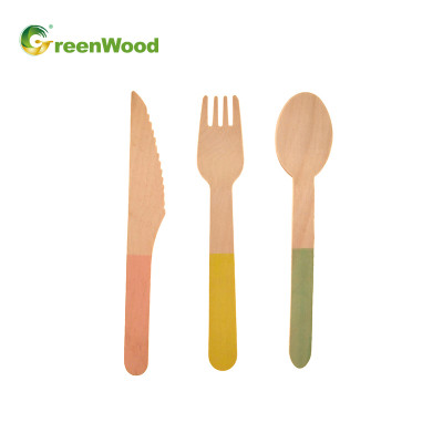 Eco-Friendly Disposable Wooden Cutlery with Color