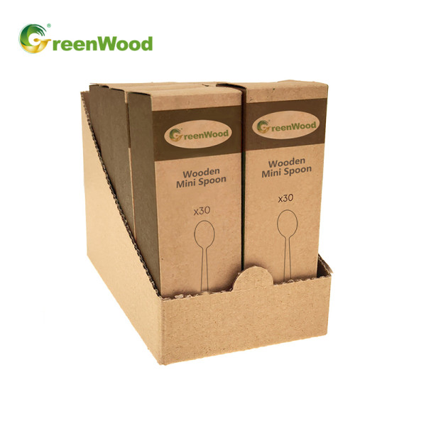 Eco-Friendly Disposable Wooden Cutlery with CDU Packing/SRP Box