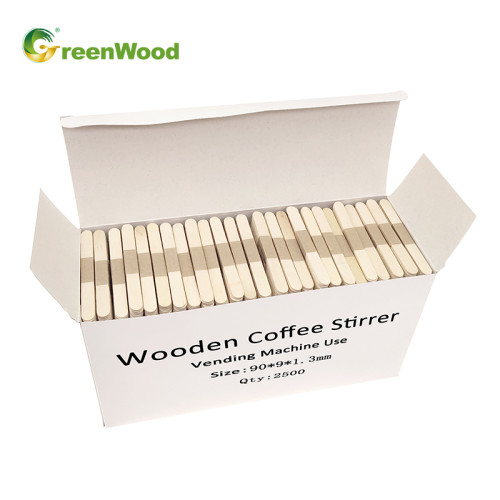 Eco-Friendly Disposable Wooden Coffee Stirrer for Vending Machine Use Biodegradable Stirrer