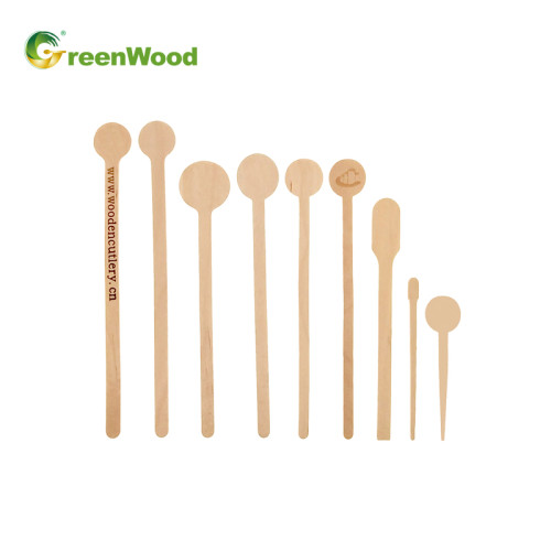 Bulk Packing Round Head Disposable Wooden Stirrers for Coffee Shop Use