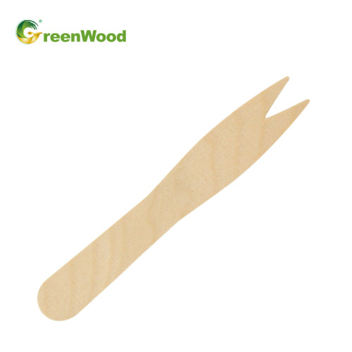 Tenedor de fruta de madera desechable | Pico de fruta - 95 mm