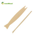 Biodegradable Disposable Wooden Fruit Fork for take-out - 90mm