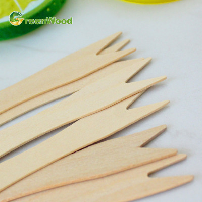 85mm - Wooden Fork Eco-Friendly Compostable Disposable Wooden Fruit Fork Wooden Cake Fork Producer