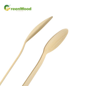 Одноразовая бамбуковая ложка - 170 мм | Экологически чистые компостируемые биоразлагаемые столовые приборы из бамбука