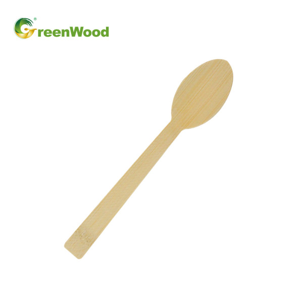Одноразовая бамбуковая ложка - 170 мм | Экологически чистые компостируемые биоразлагаемые столовые приборы из бамбука