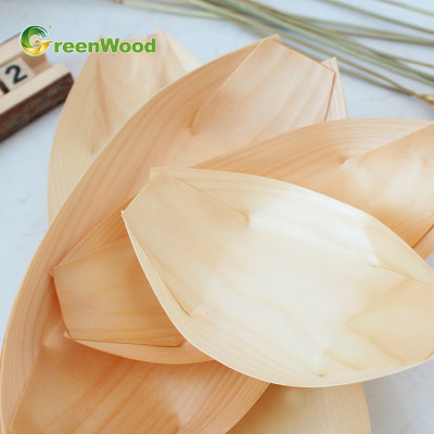 Eco-Friendly Disposable Wooden Boat for Sushi Wooden Sushi Bune Wooden Sushi Boat