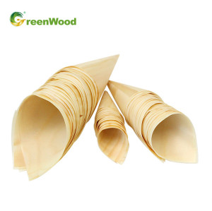 Eco-Friendly Disposable Wooden Cone Food Containers NIGIRI SUSHI Wooden Hand Rolled Sushi Containers