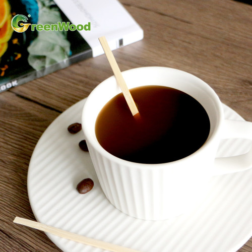 Agitateur à café jetable en bambou à pointe plate | Agitateur écologique pour boire du café et du thé | Fabricant de bâtonnets en bambou