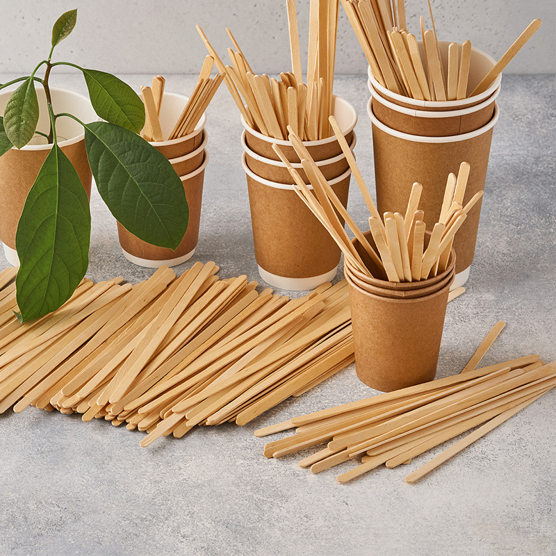 custom wooden coffee stirrers bulk