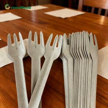 Custom Disposable Pulp  Cutlery Spoon Fork Knife Pulp for Sale