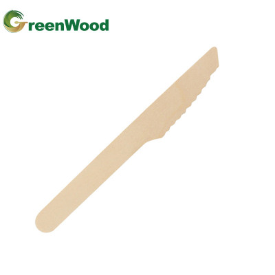 Bulk Wholesale 158mm Disposable Wooden Knife | Natural Biodegradable Wooden Cutlery | Eco-friendly Compostable Knives - Ideal for OEM & ODM Partnerships
