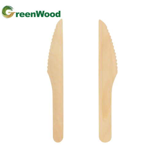 Bulk Wholesale 158mm Disposable Wooden Knife | Natural Biodegradable Wooden Cutlery | Eco-friendly Compostable Knives - Ideal for OEM & ODM Partnerships